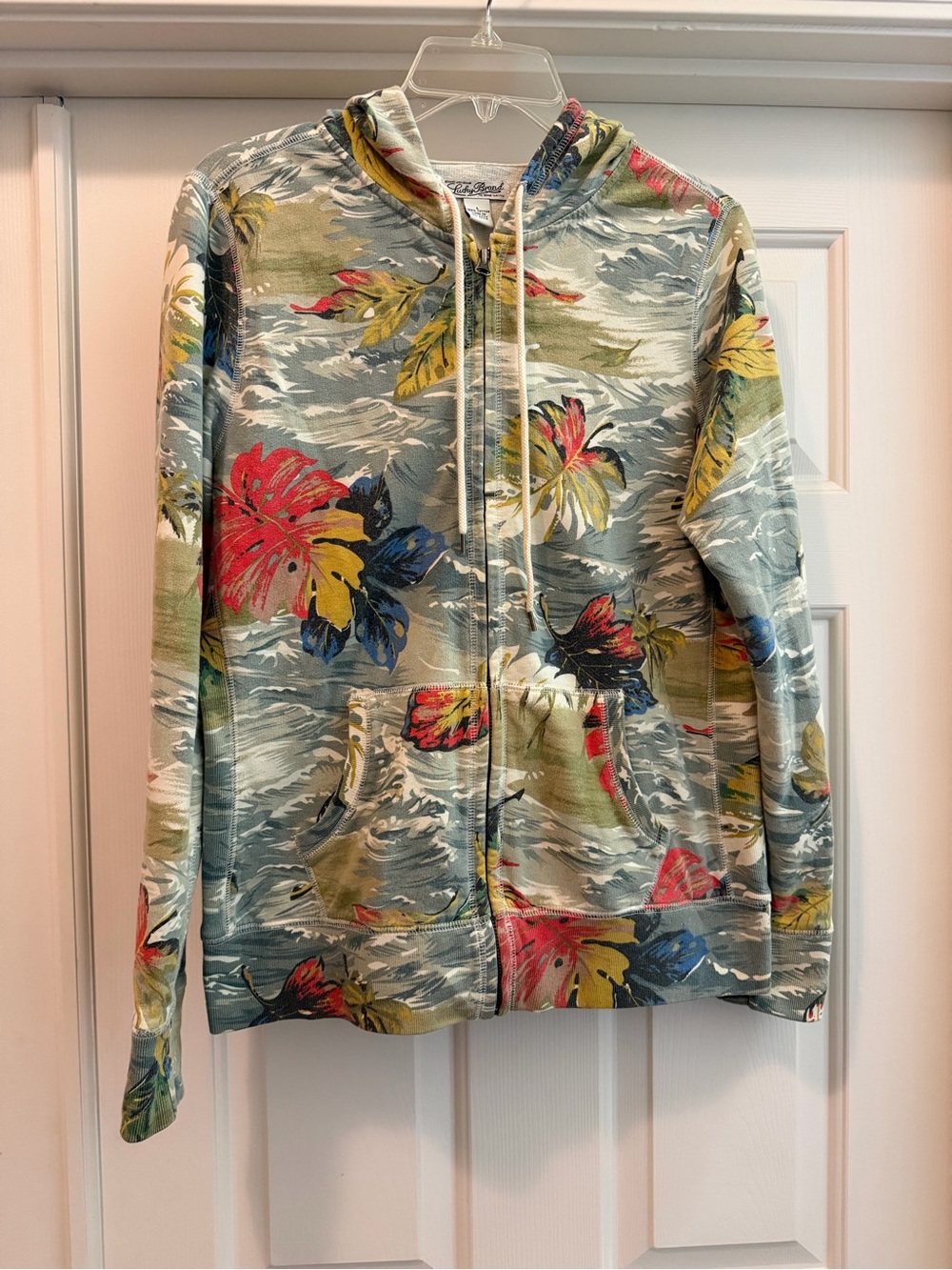 Lucky Brand Zip Up Sweatshirt With Hood Size L